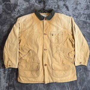 Vintage L.L. Bean Men's Barn Chore Coat Size X-Large Well Worn Sun Faded Button